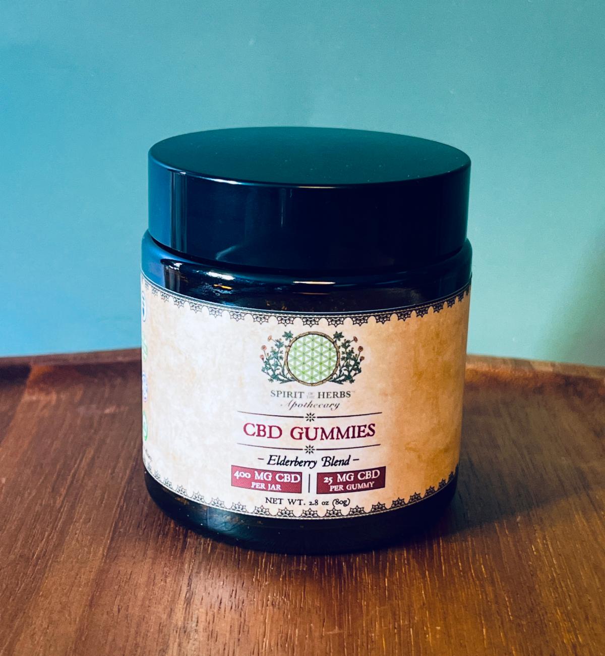 Spirit of the Herbs Full Spectrum HIGH CBD Elderberry Gummies (400 MG per jar; 25 MG per gummy; 16 gummies/jar)
