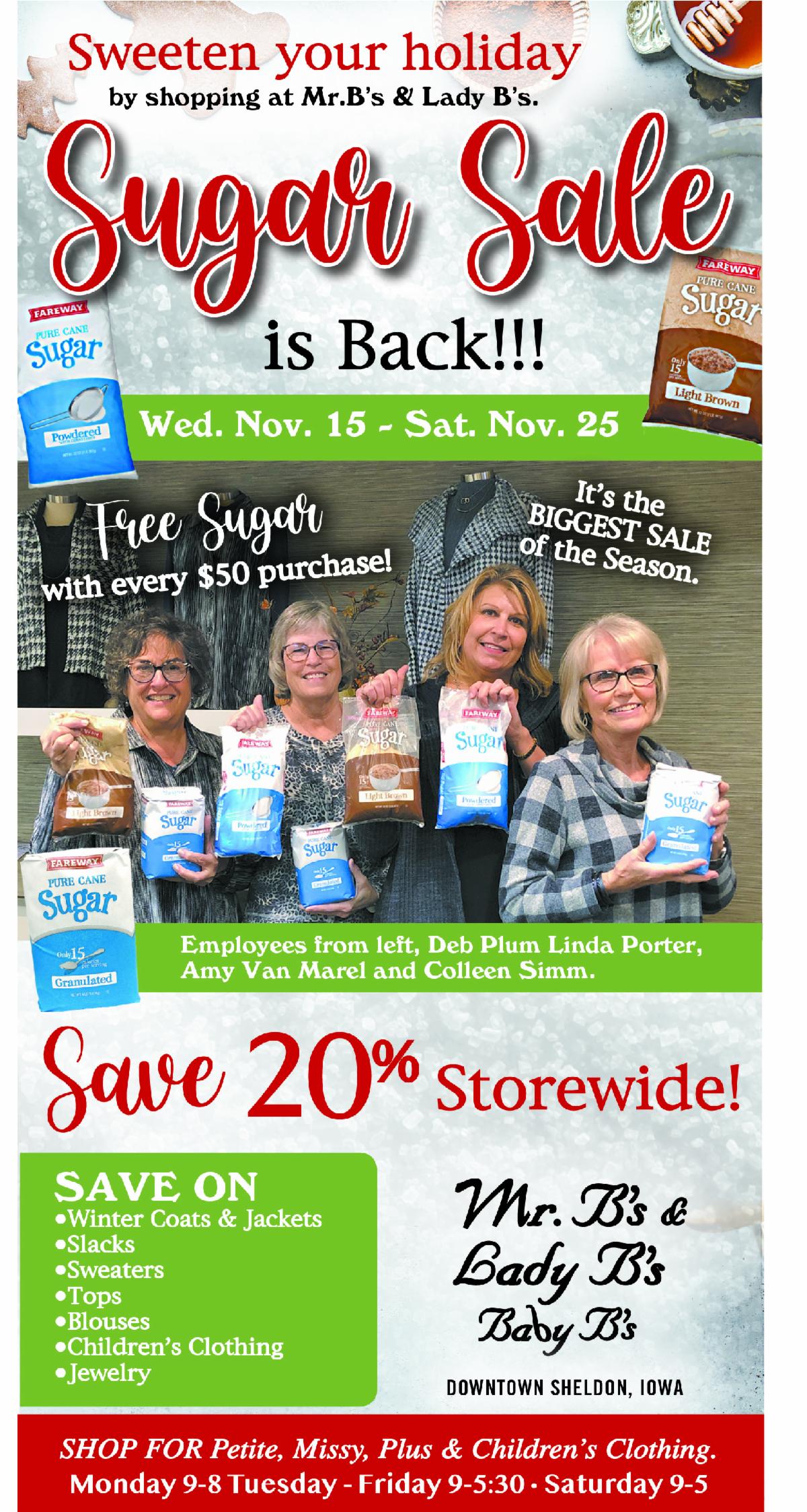 Sugar Sale! 20 OFF Storewide!