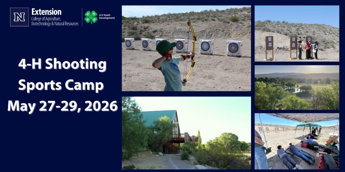 Images of 4-H camp alamo and youth at archery range4-H Shooting Sports Camp May 27-29, 2029