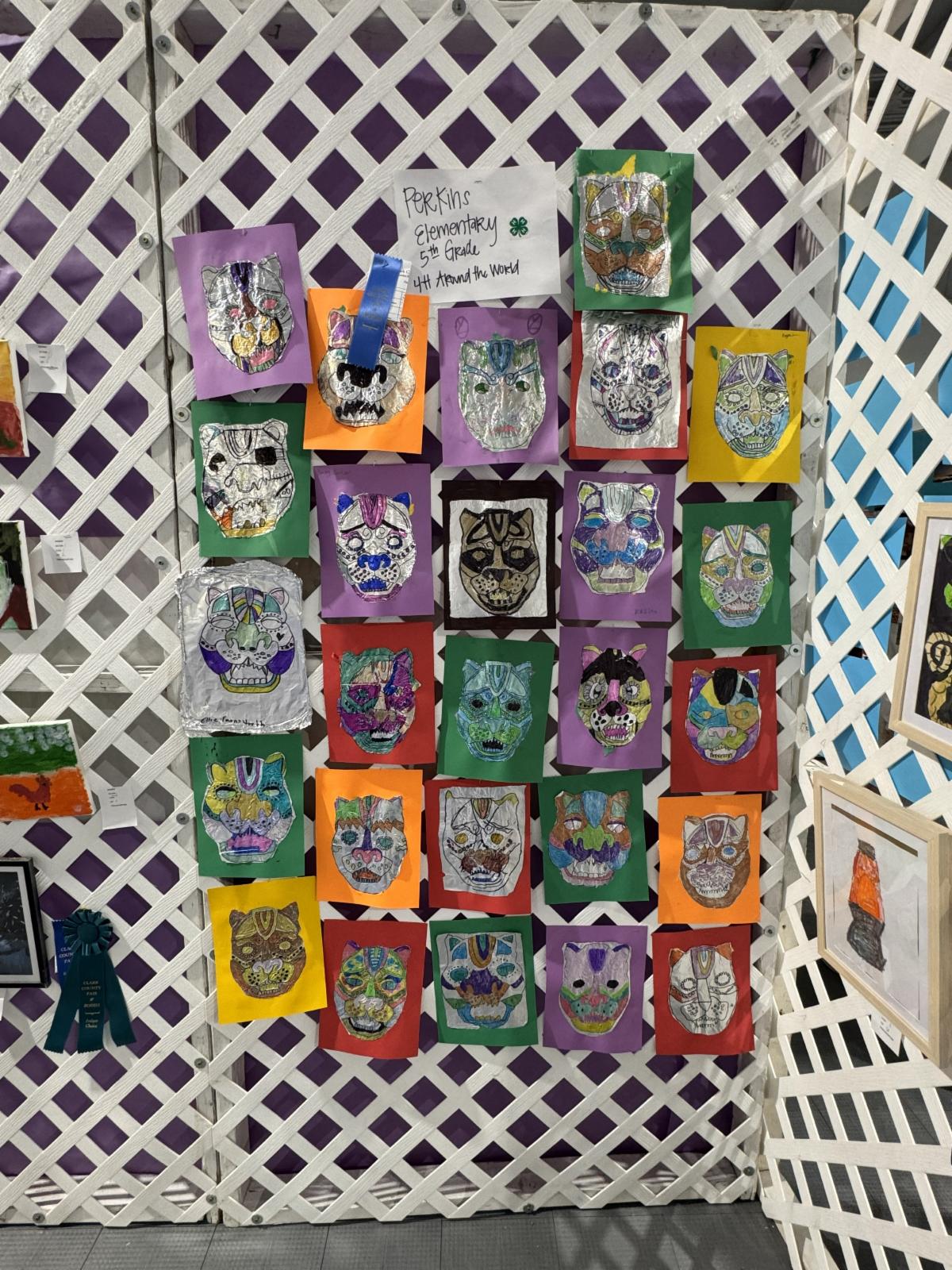 Clark County fair group project (jaguar masks) on display