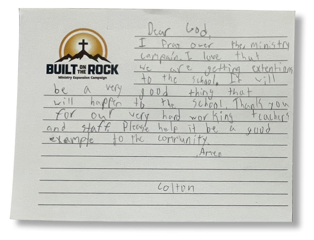 Childs prayer card