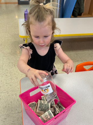 Child empties her bank
