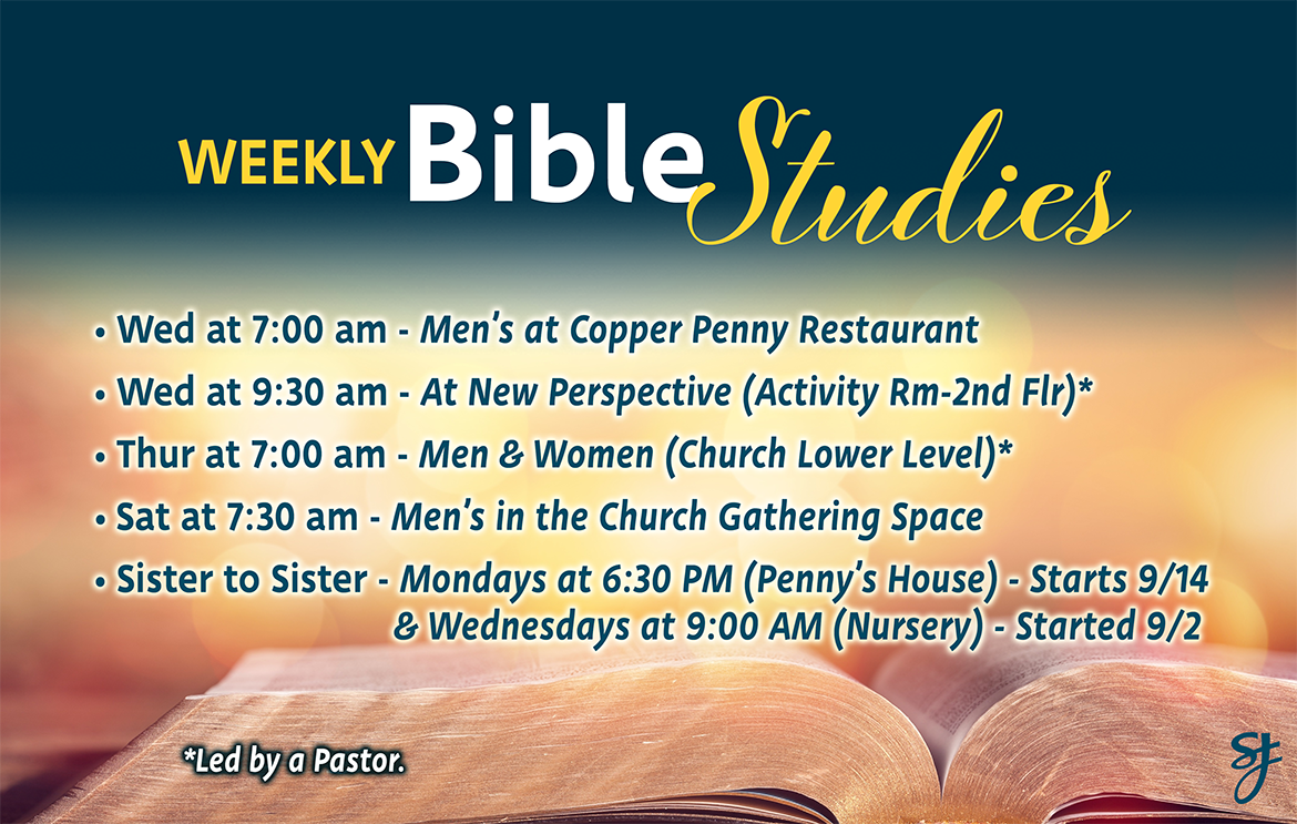Weekly Bible Studies Schedule