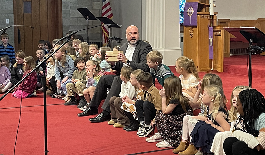 Erics childrens mens during worship service