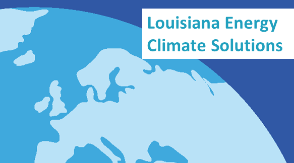 Image of globe and workshop title, "Louisiana Energy Climate Solutions."