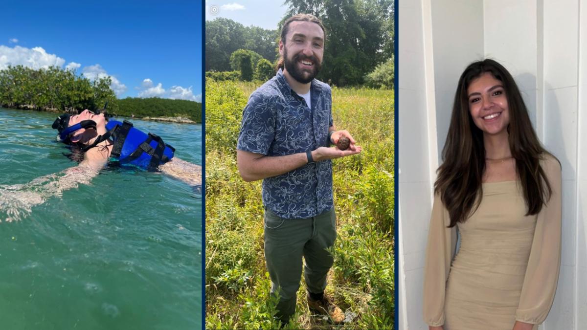 Images of three students