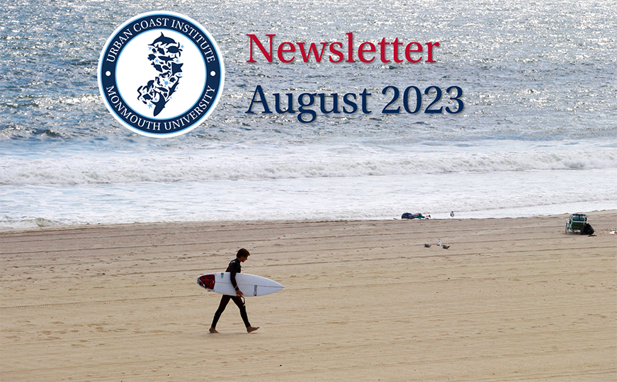 Image of surfer with text reading: UCI Newsletter August 2023
