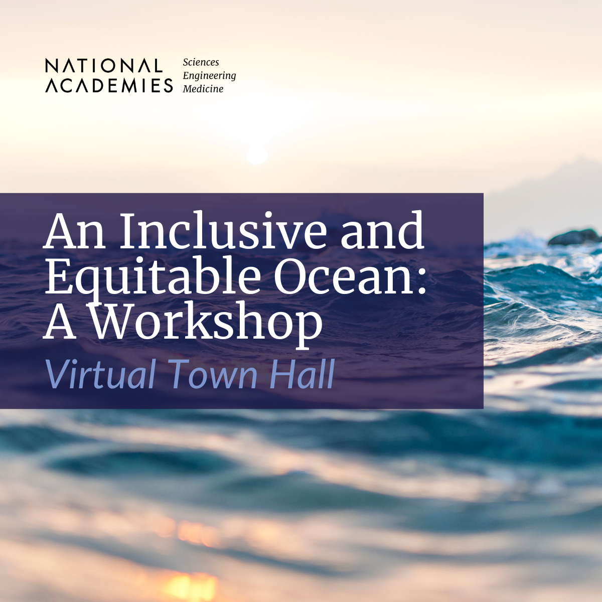 A logo with text reading "An Inclusive and Equitable Ocean: A Workshop"