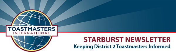 Starburst Newsletter District 2 Toastmasters Banner Image