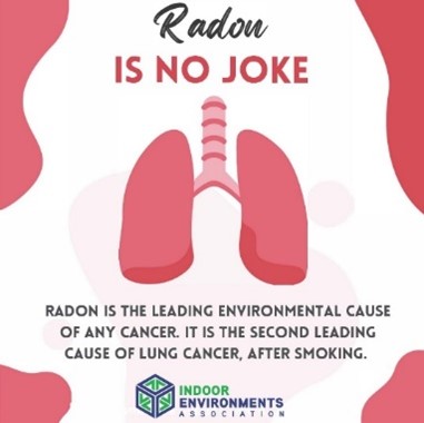 Poster about radon saying, "Radon is no joke." 