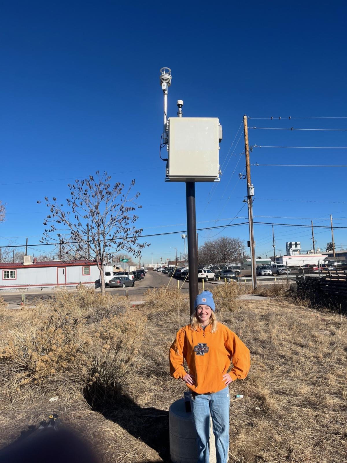 Installed AQSync air monitor at Lorraine Granado park with Love My Air team member