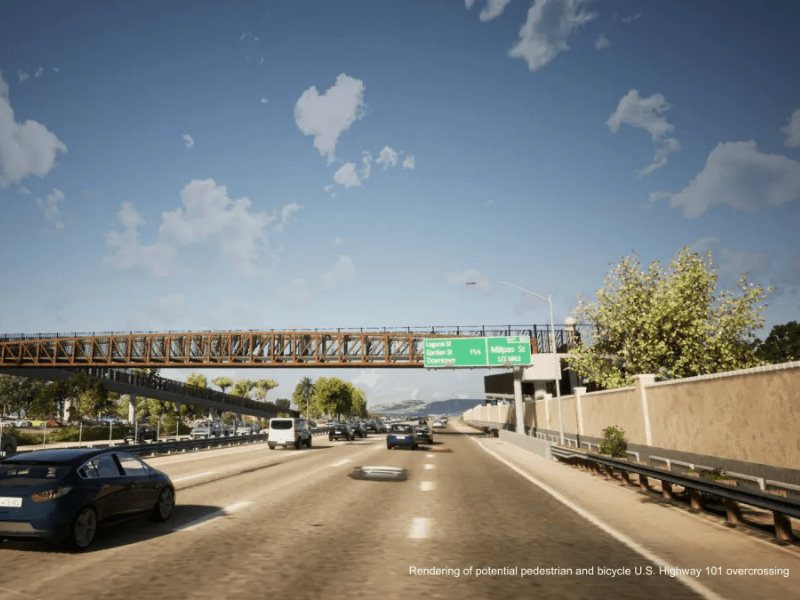 Rendering of potential pedestrian and bicycle U.S. Highway 101 overcrossing