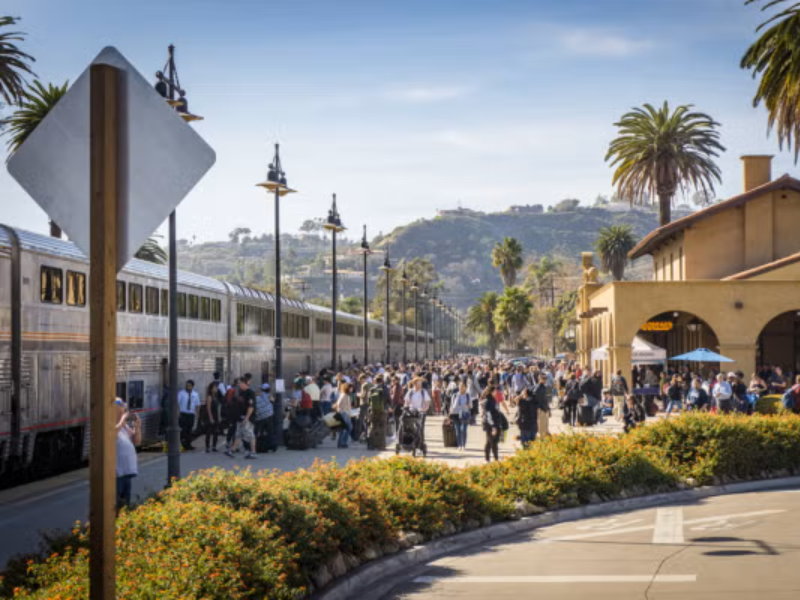 passengers at the amtrak station.