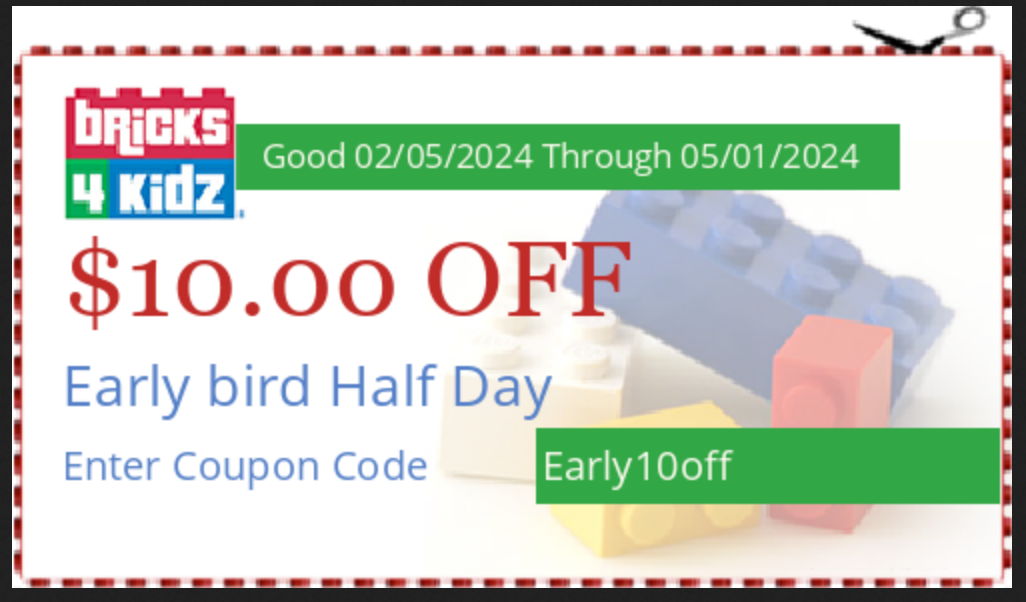 Bricks 4 Kidz Summer Camp Early Bird Special