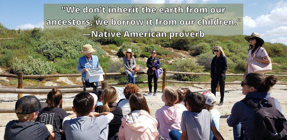 Native American proverb with Miracles docent teaching kids.