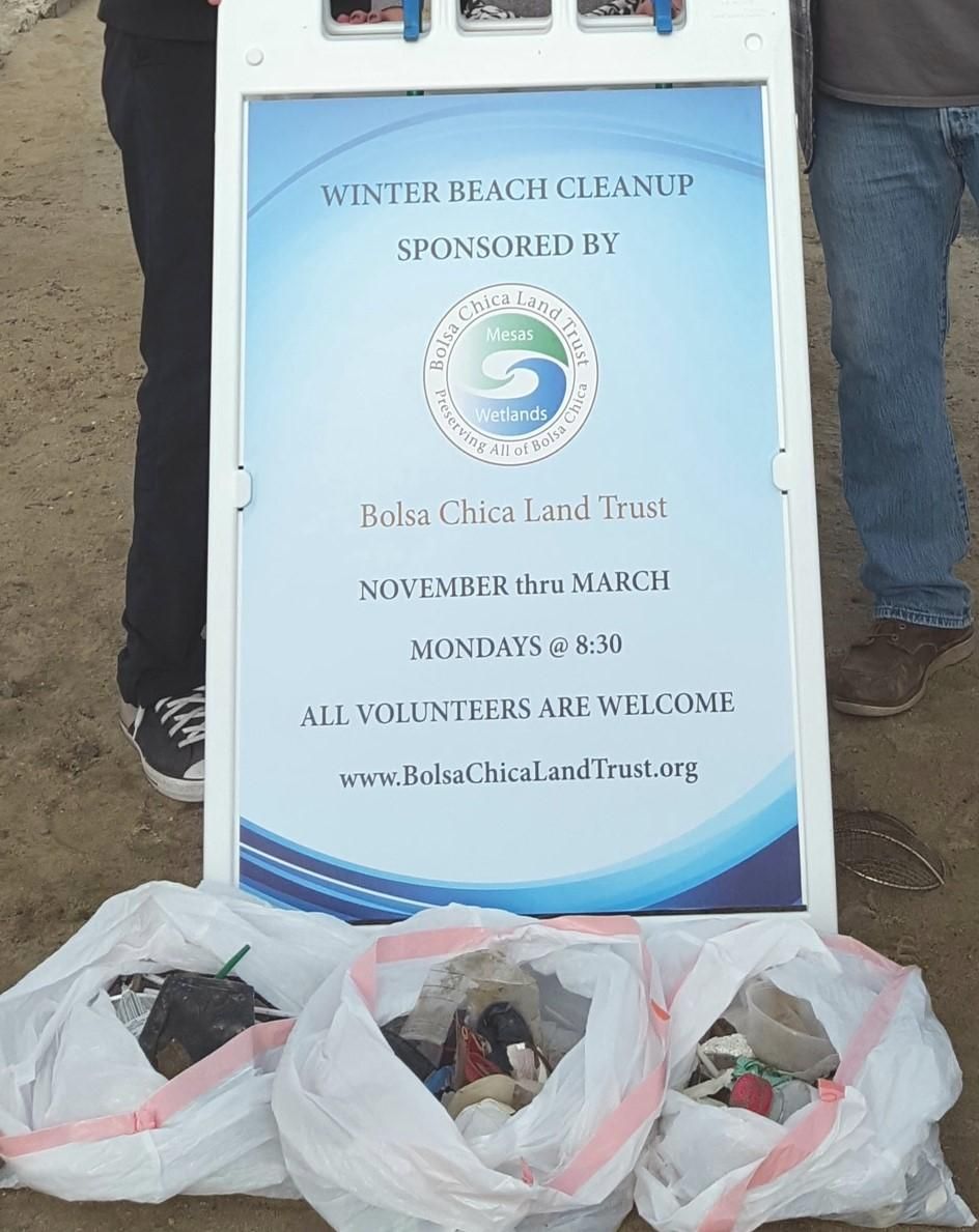 beach clean up sign