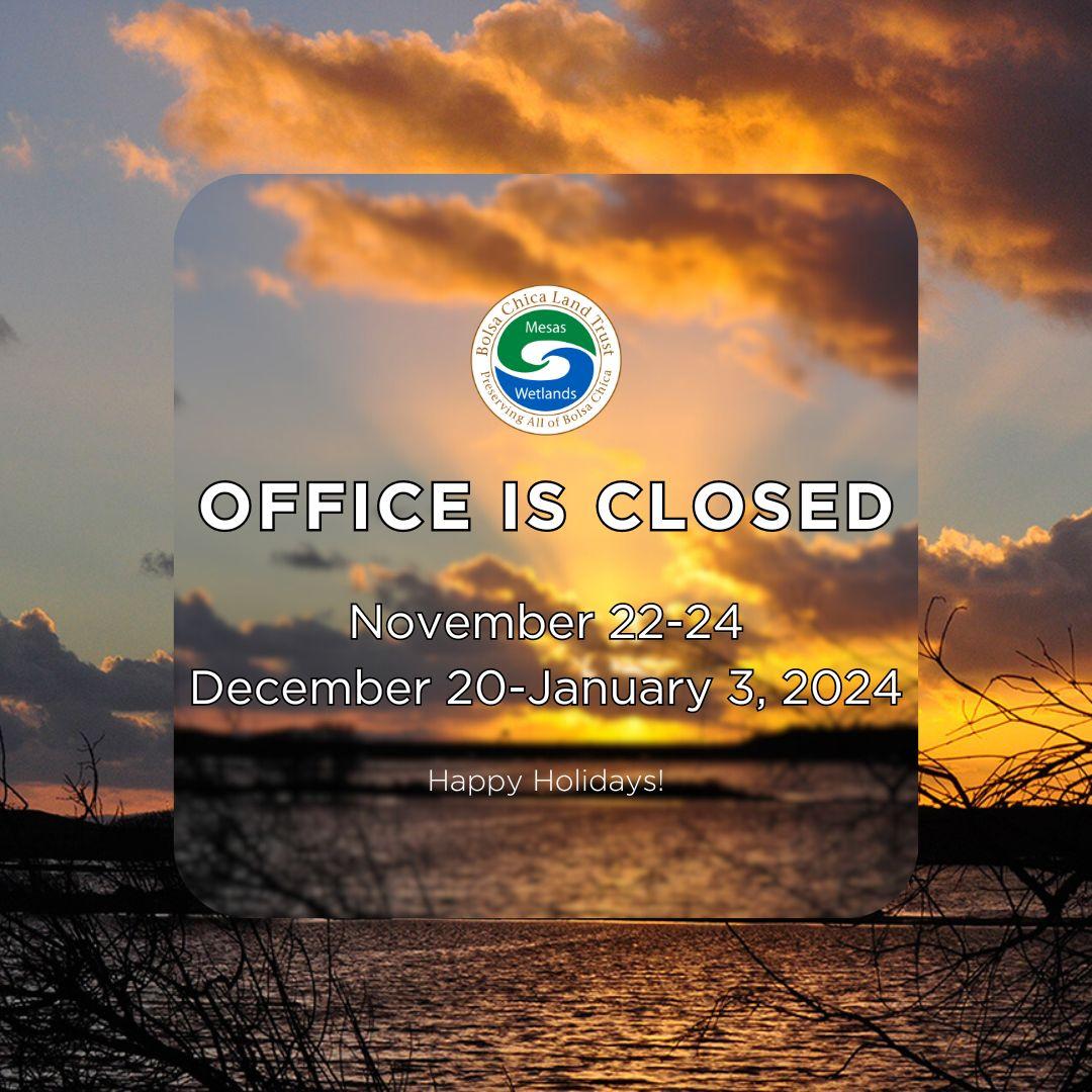 Office closure for the holidays