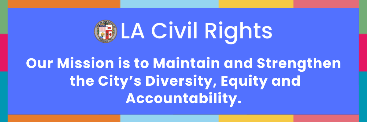 LA Civil Rights Header with logos and mission statement. 