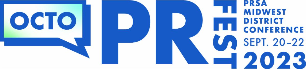 graphic that says Octo PR Fest PRSA Midwest District Conference Sept 20 22 2023 