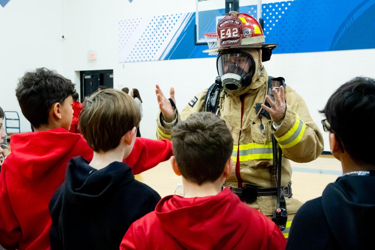 Firefighter speaks to students