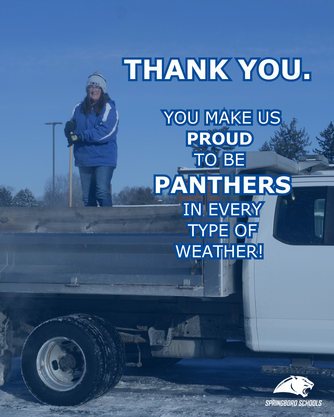 THANK YOU.   You make us proud to be Panthers in every type of weather! 