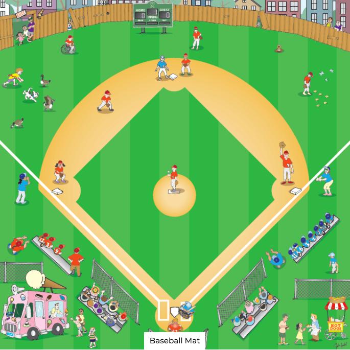 Baseball mat for Bee-Bot and Blue-Bot