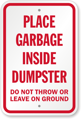 dumpster sign