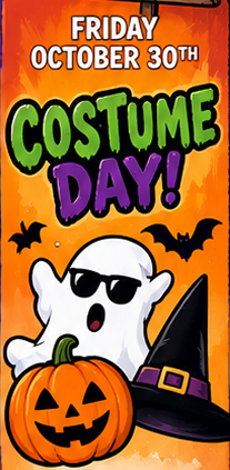 October 30: Costume Day