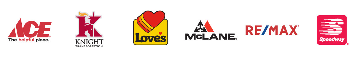 Ace Knight Transportation Loves McLane ReMax and Speedway Logos
