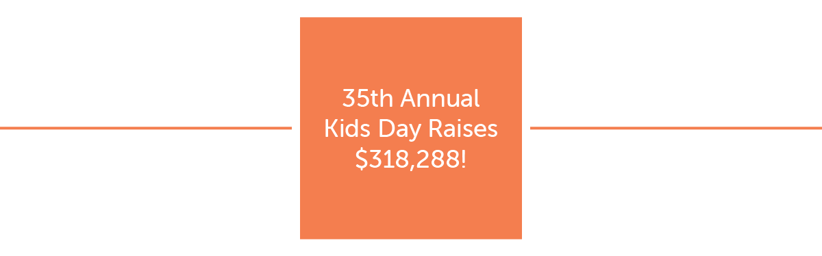 35th Annual 
Kids Day Raises 318 thousand 288 dollars