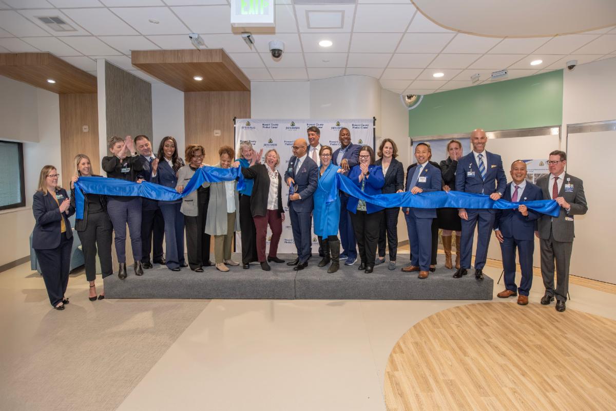 d opening ribbon for the Behavioral Health Unit at Johns Hopkins Howard COUnty Medical Center.