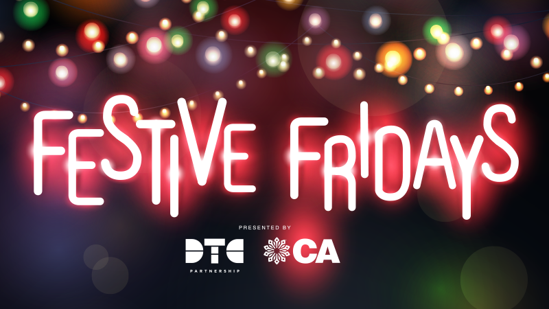 A photo with the words Festive Fridays displayed