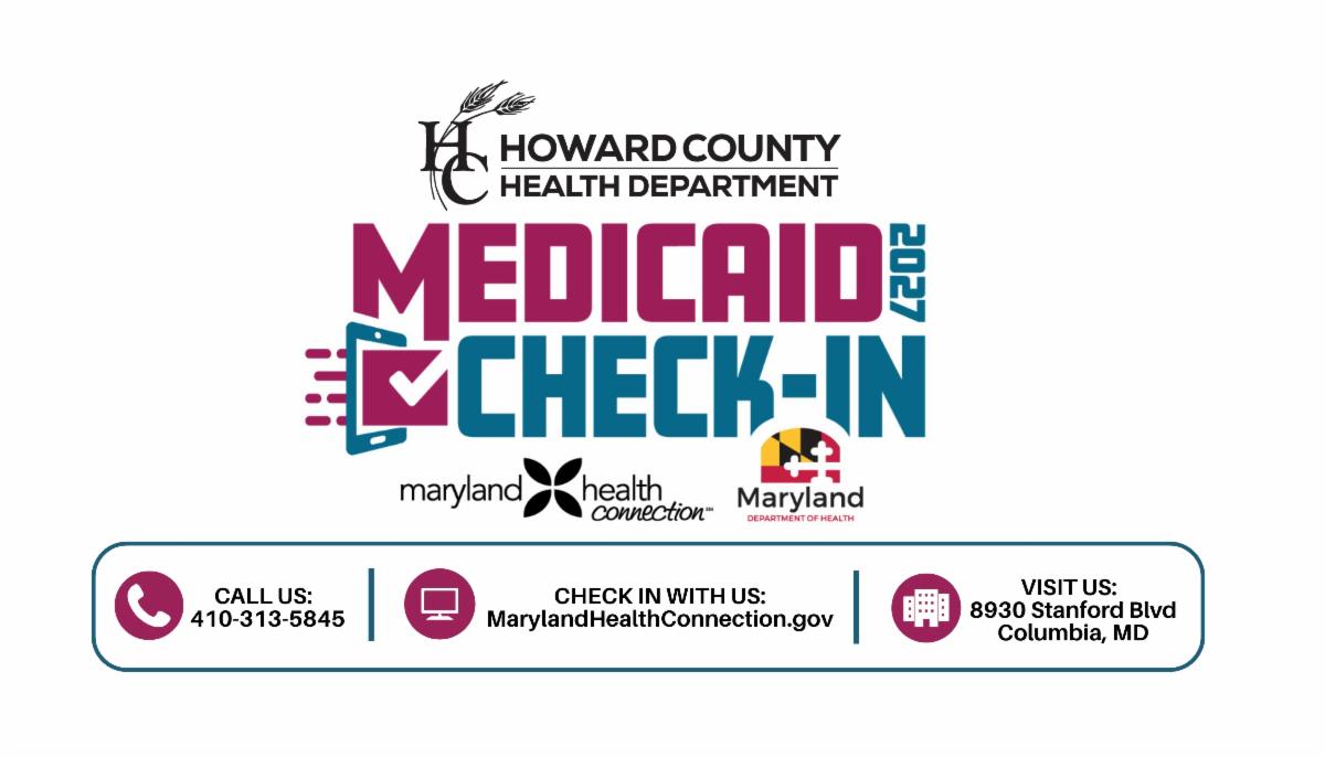 Medicaid Check-in, Howard County Health Department logo