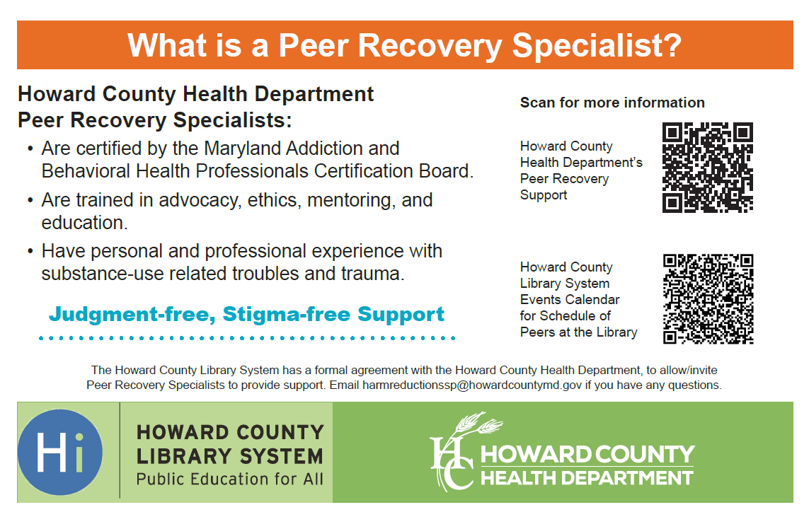 Information on peer to peer support and a QR to scan to register