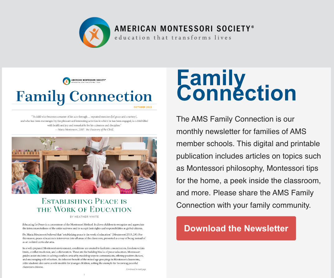 American Montessori Society Family Newsletter - Click to Download