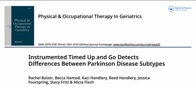 Instrumented Timed Up and Go Detects Differences Between Parkinson Disease Subtypes