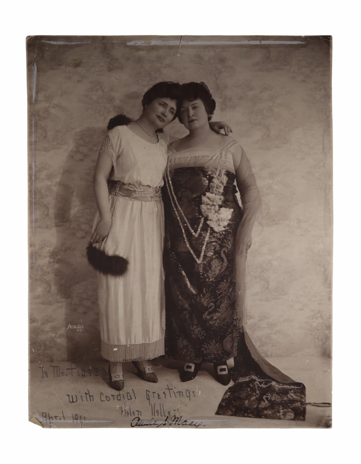 Helen Keller and Anne Sullivan Macy signed photograph