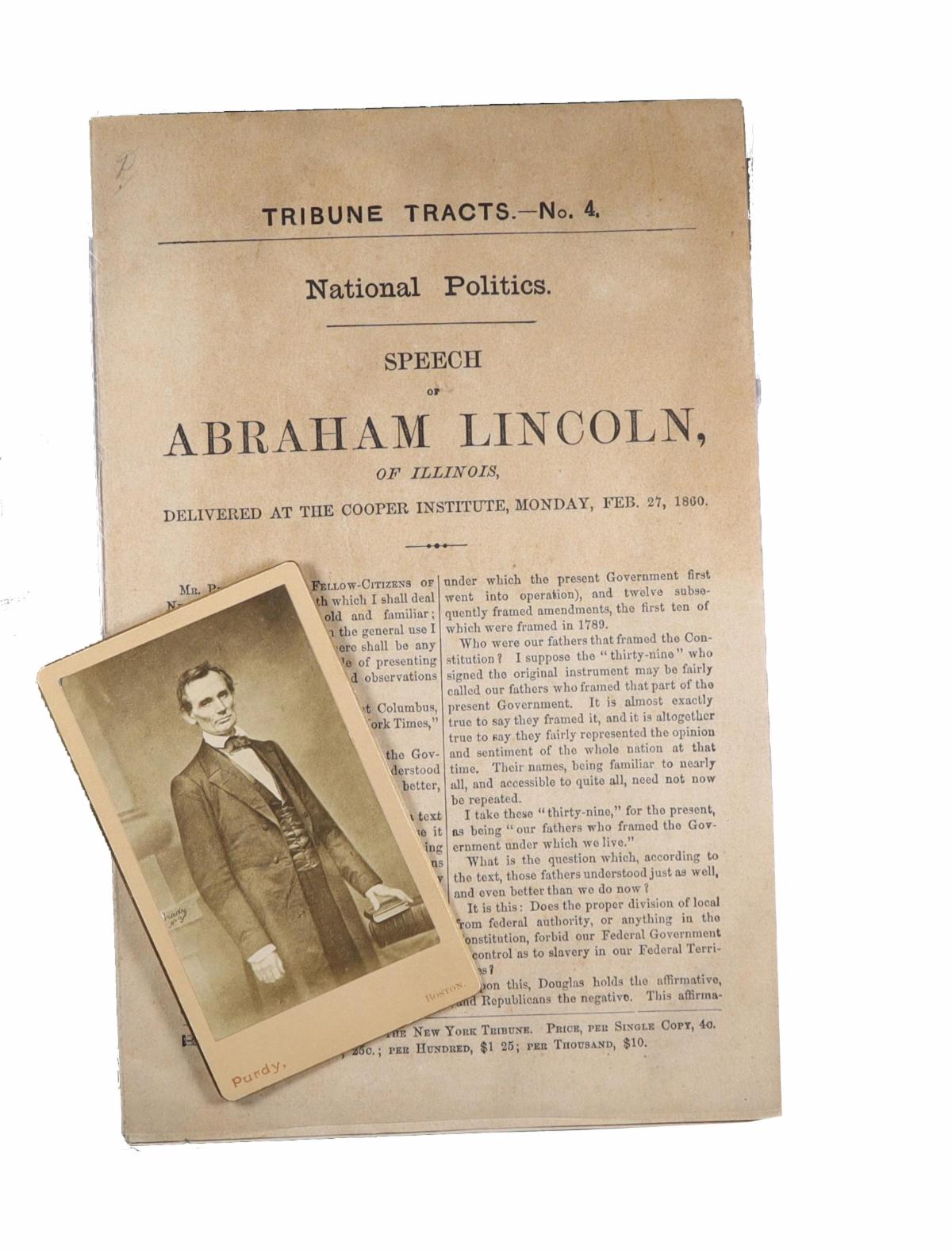 Lincoln Cooper Union Address first edition