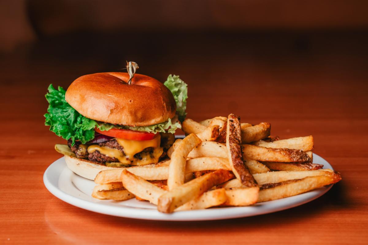 Hamburger and fries