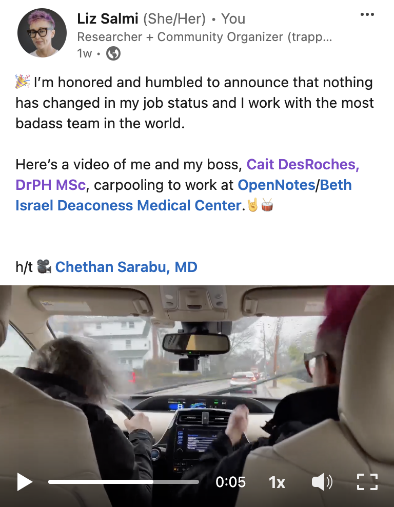 Screenshot of LinkedIn Post