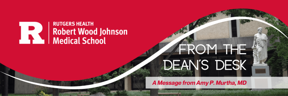 Deans desk masthead in new Rutgers branding