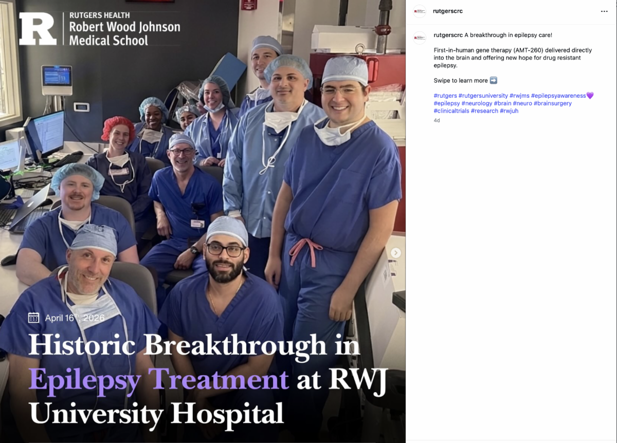 Screenshot of Instagram post about epilepsy surgery