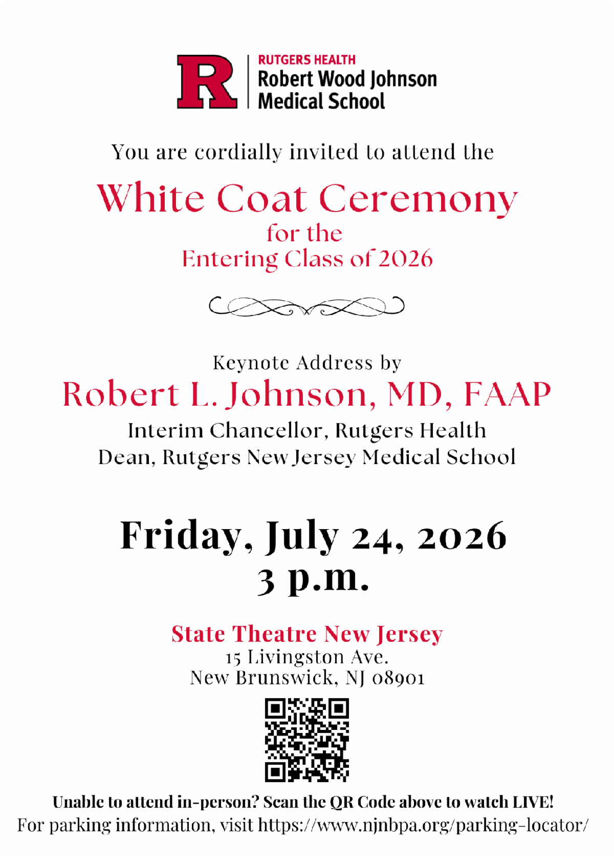 White Coat QR code live stream invite 2026