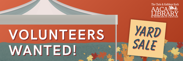2026 AACA Library yard sale - volunteers wanted