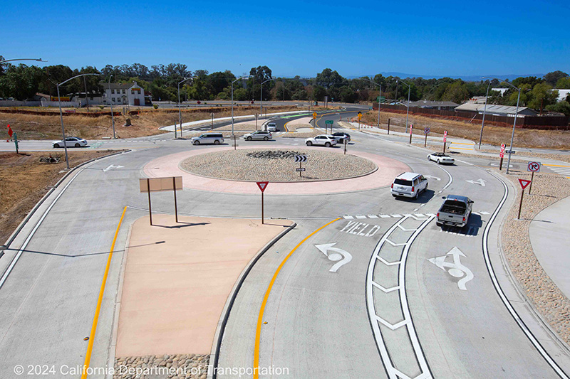 Image of roundabout in Soscol Junction Interchange Project - photo credit: California Department of Transportation
