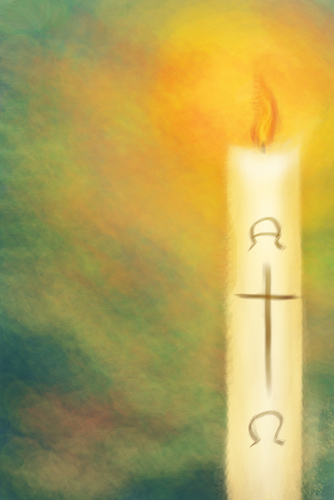 Easter candle - Abstract artistic pastel style christian religious background