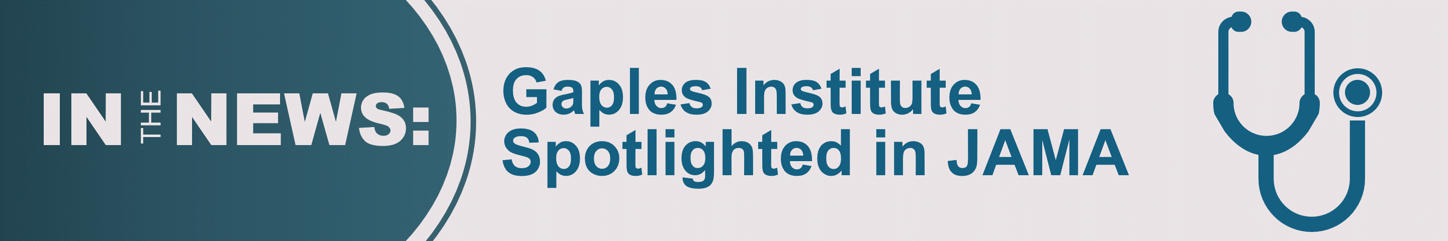 An animated plate and fork turns into a stethoscope alongside the words Gaples Institute Featured in JAMA