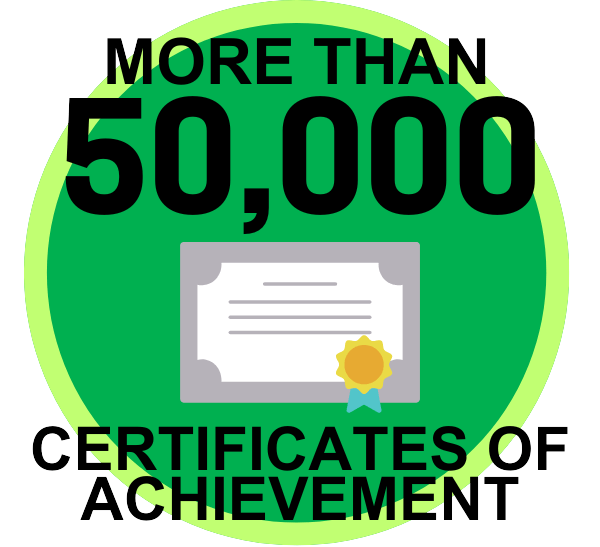 More than 50,000 certificates of achievement