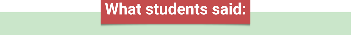 What Students Said: