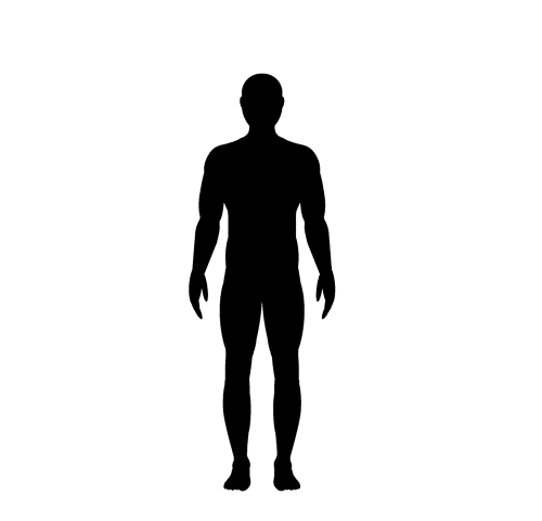 Body silhouetted against pulsing red circular background